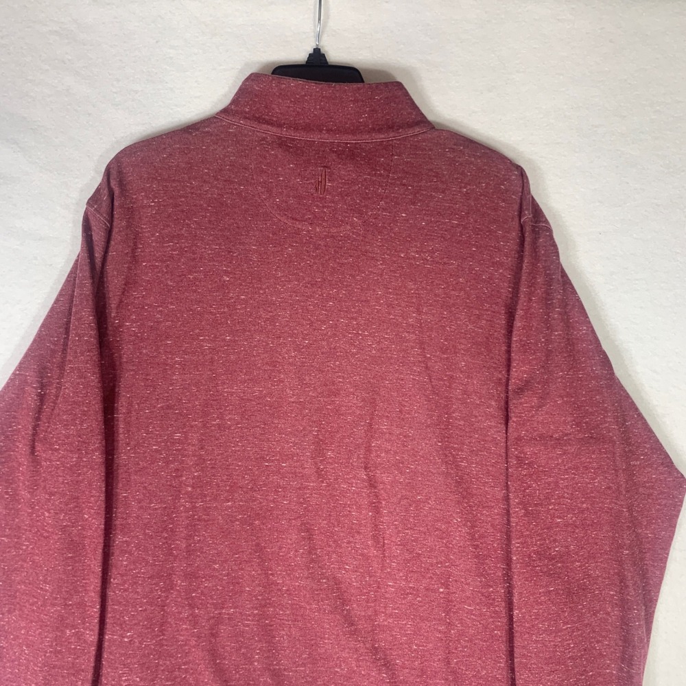 johnnie-O Men Sully 1/4 Zip Pullover Sweatshirt Red XL heathered Cotton Lyocell - Picture 5 of 11
